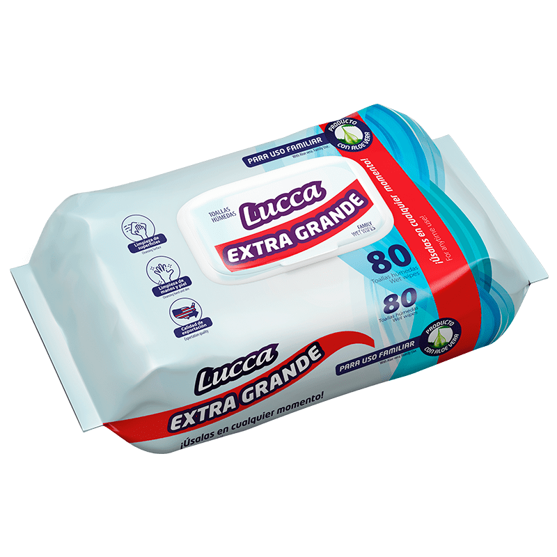 Wet Wipes Lucca<br> Xtra Large x 80un