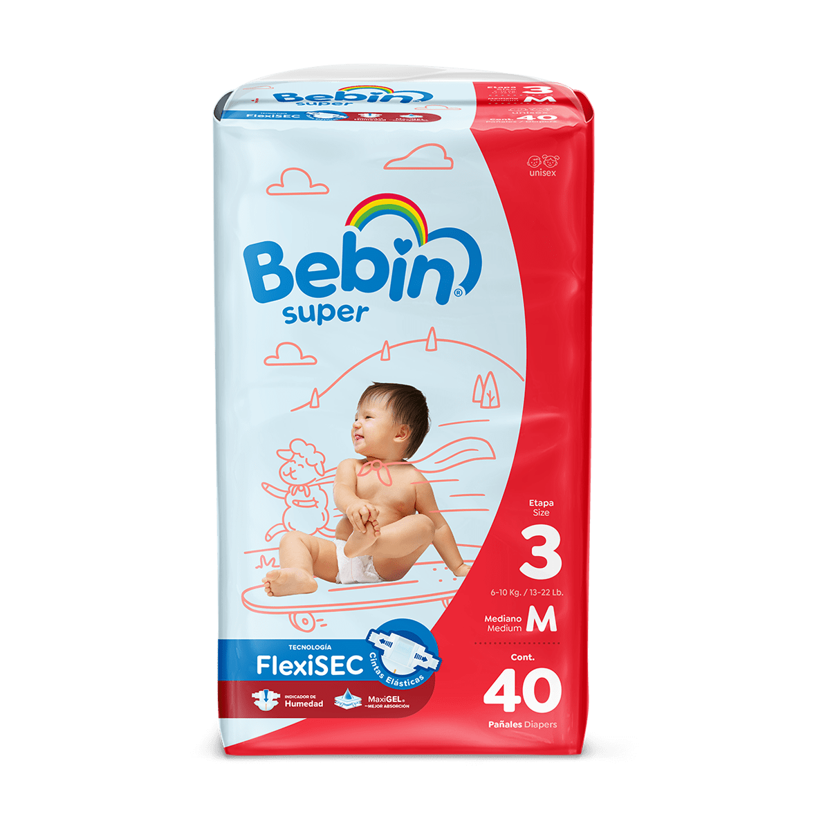 Bebin Super Diaper <br>Medium (13 24 Lbs)