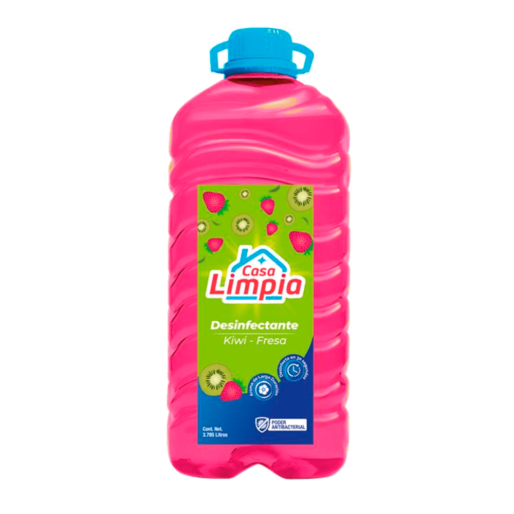 Desinfectante Kiwi Fresa <br> 4 Botellas x 1 Galón