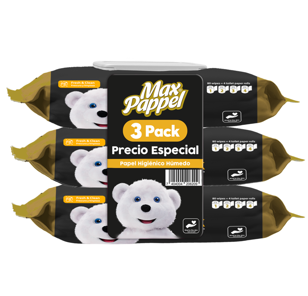 3pack Max Pappel​  <br>4 paquetes x 240 toallas​